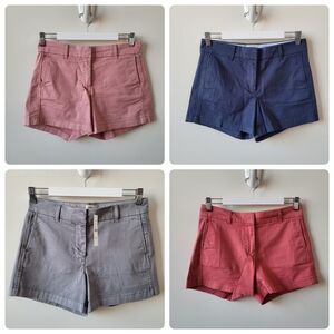 J. Crew Women's Shorts Collection of 4 - Light Pink, Blue, Gray, Pink Size 4